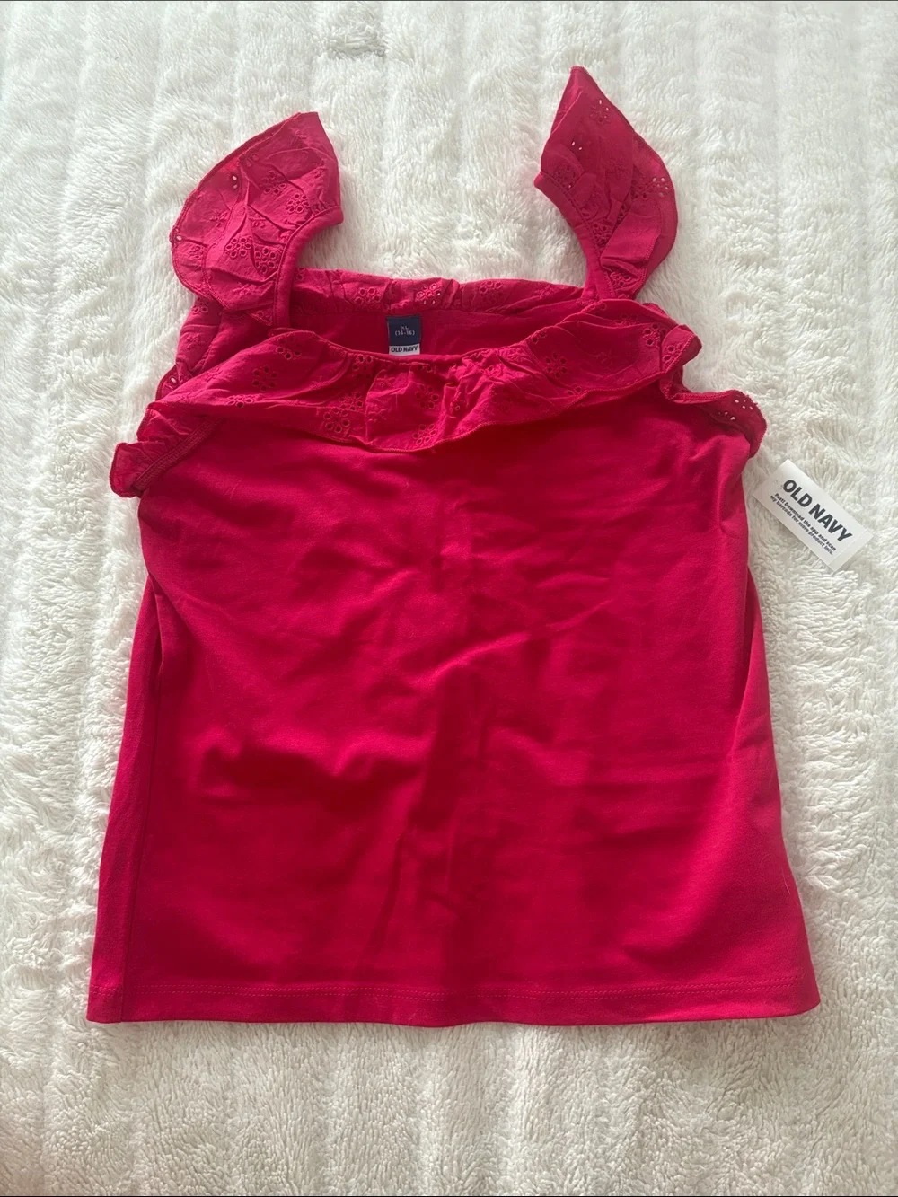 Old Navy Fitted Ruffle-Trim Tank Top for Girls NWT